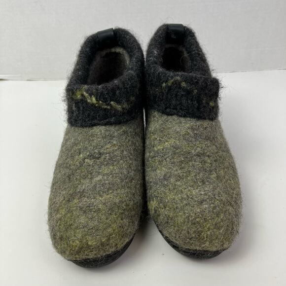 Woolen Clogs Handmade Felted Wool Slip-on Wedge Ankle Clogs Booties Sz 9.5-10 - Picture 3 of 16